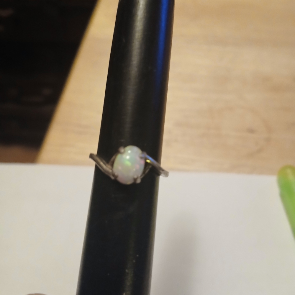 Dazzling Sterling Silver Opal Ring